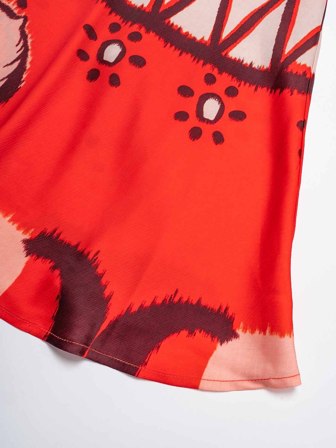 Chiffon Orange Printing Elegant Bohemia Midi Skirt