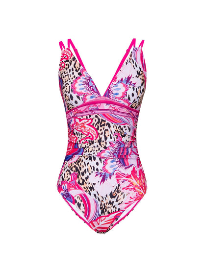 Leopard Print Triangle One-piece Swimsuit