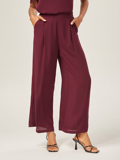 Loose Culottes Wide Leg Full Length Chiffon Pants