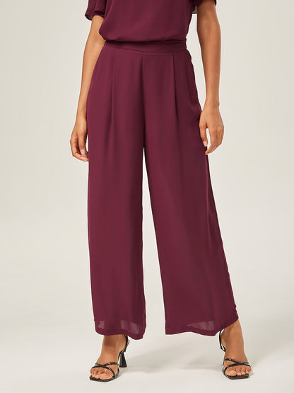 Loose Culottes Wide Leg Full Length Chiffon Pants