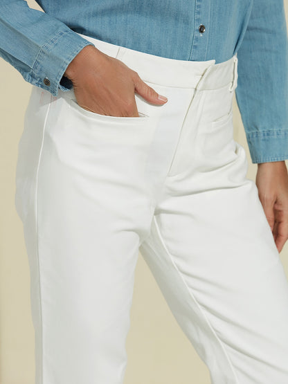 Women's White Pants White Cropped Pants