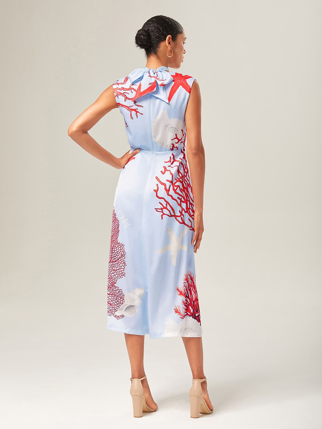 Elegant Ocean Tie Maxi Dress