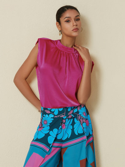 Satin less High Blouse