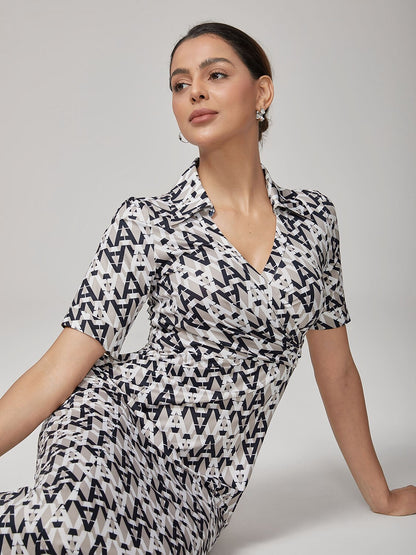 Stretch Waist-Cinching Mermaid Midi Satin Dress