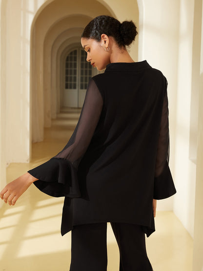 Modal Chiffon Flare Cuff Set