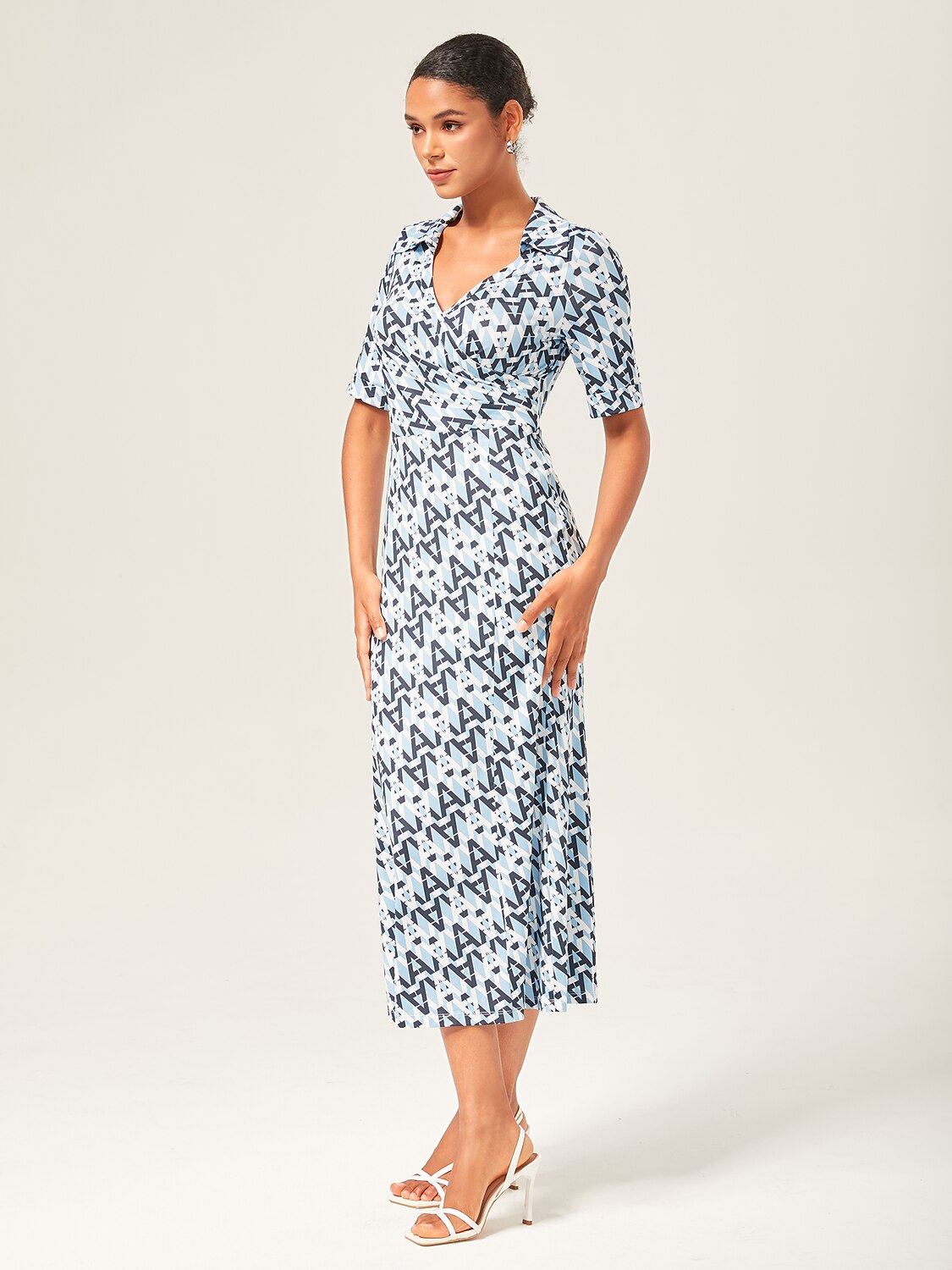 Stretch Waist-Cinching Mermaid Midi Satin Dress