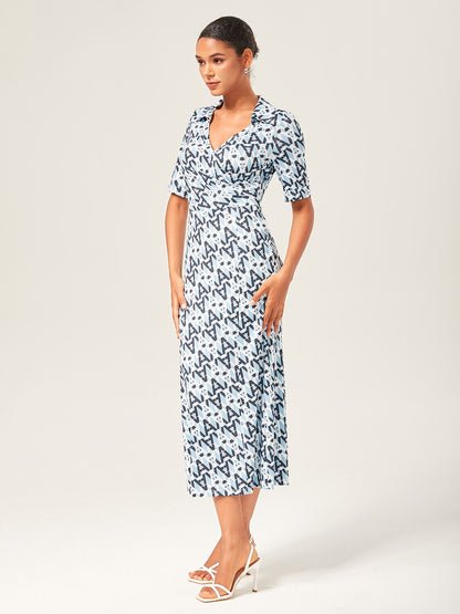 Stretch Waist-Cinching Mermaid Midi Satin Dress