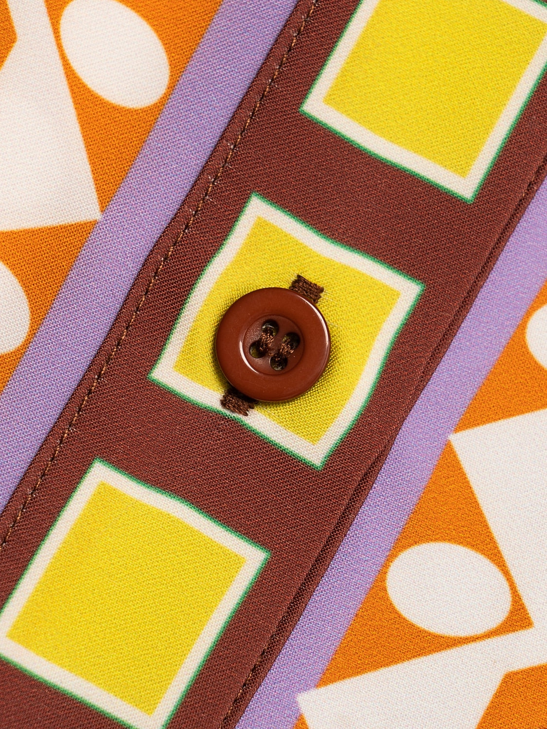 Shirt Brown Bohemian Geometric Graphic Satin Silk