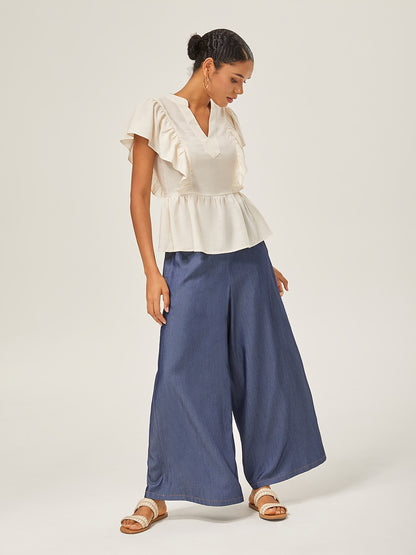 Daily Casual Tencel Denim Wide-Leg Pants