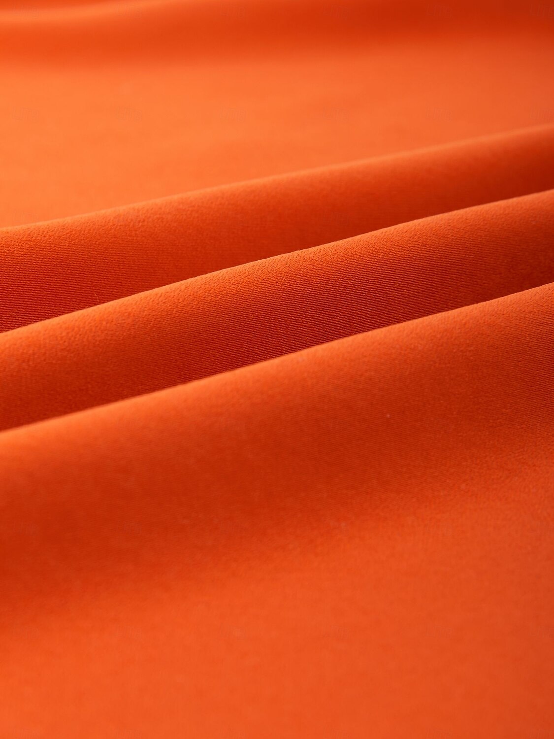 Satin Orange Stand Collar Wide Leg Pants Set