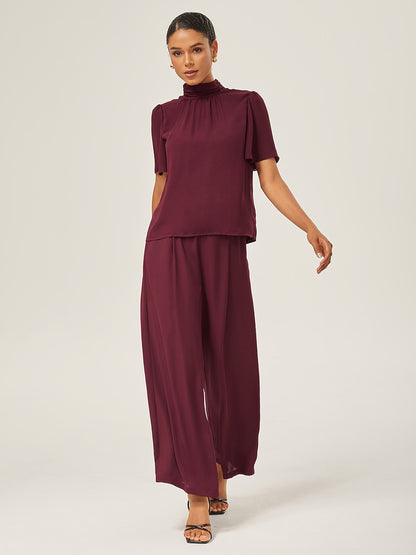 Loose Culottes Wide Leg Full Length Chiffon Pants
