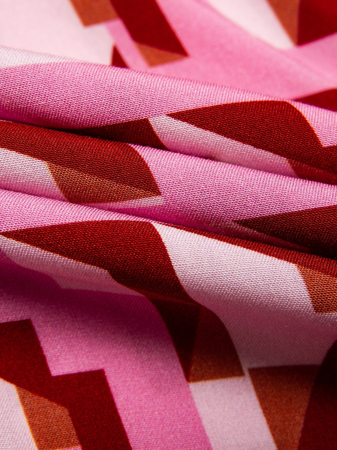 Dress Maxi Rayon Geometric Print Lace Trim