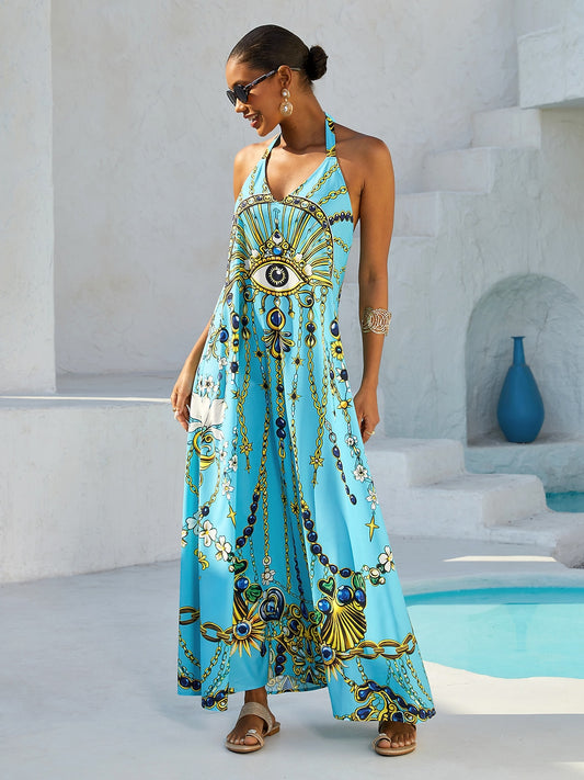 Vintage Jewelry Silky Satin Cami Maxi Dress