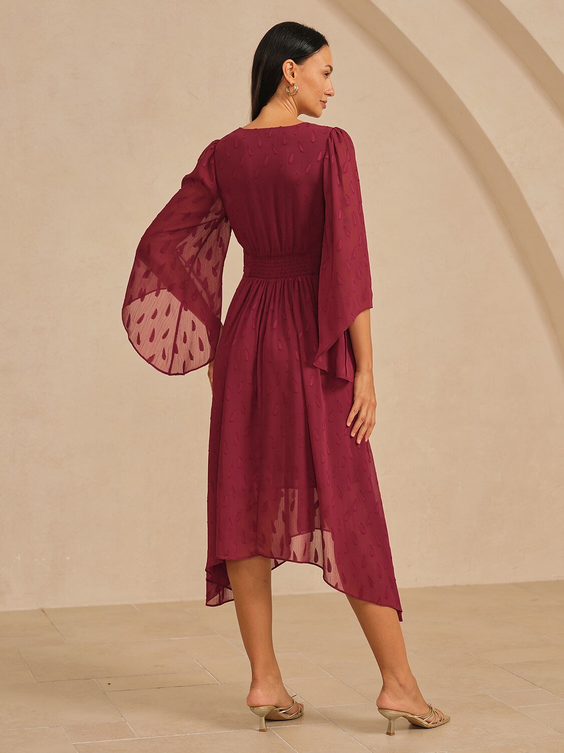 Chiffon Paisley Pattern Maxi Dress