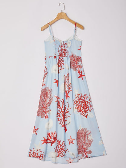 Red Ocean-Themed Cami Dress