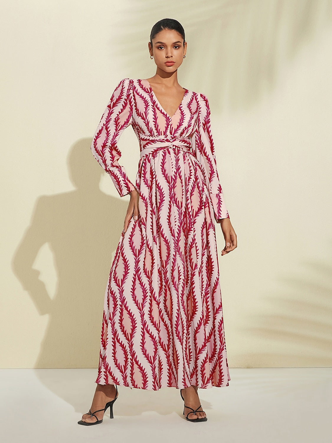 Maxi Dress White Satin Floral Print