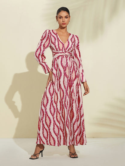 Maxi Dress White Satin Floral Print