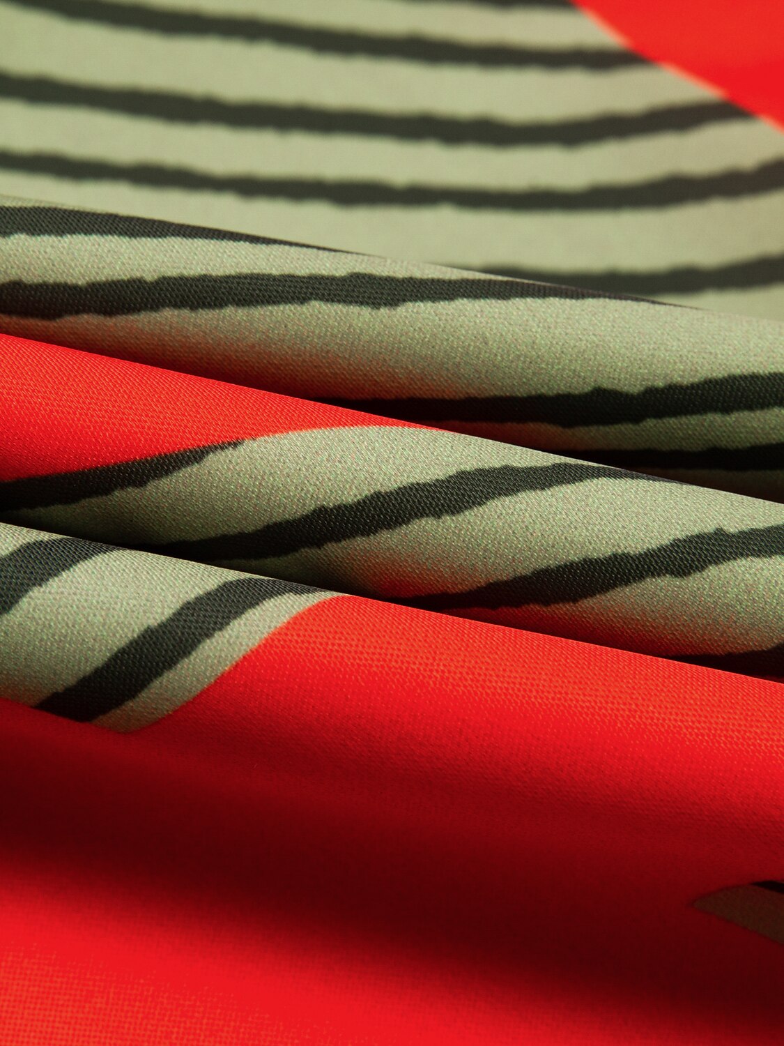 Satin Geometric Print Green Daily Casual Midi Skirt