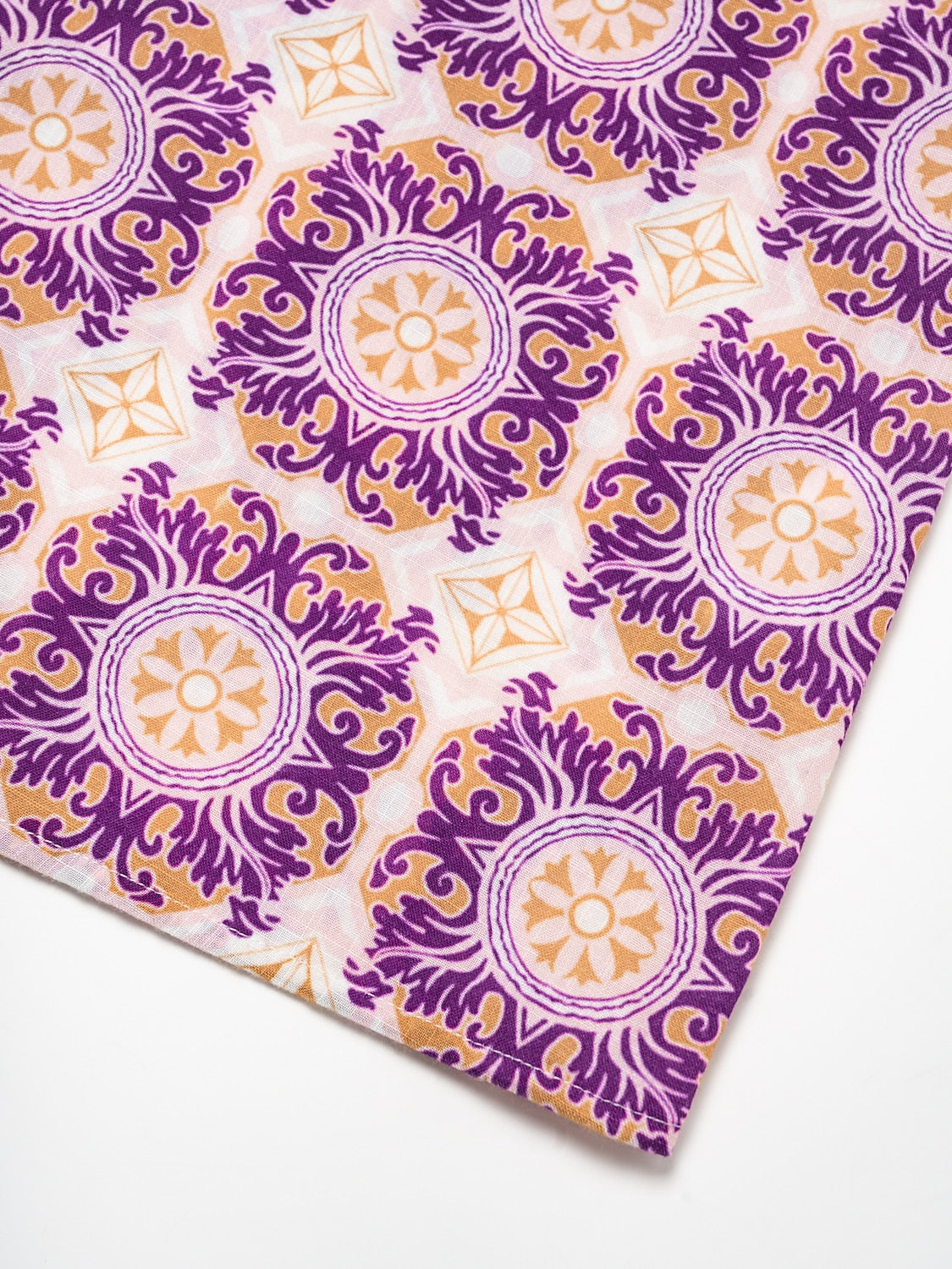 Ethnic Floral Print Notched Collar Vacation Style Maxi Dress