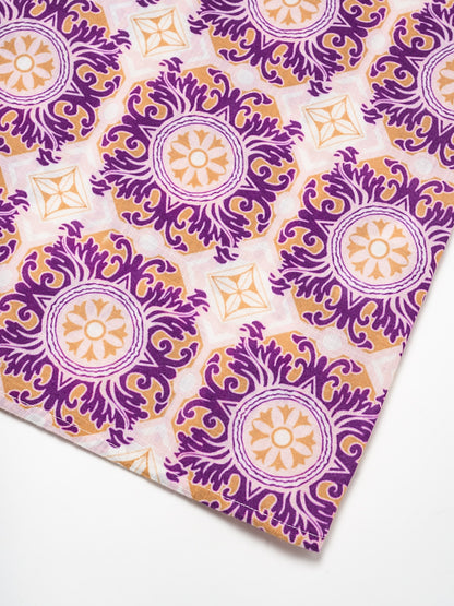 Ethnic Floral Print Notched Collar Vacation Style Maxi Dress