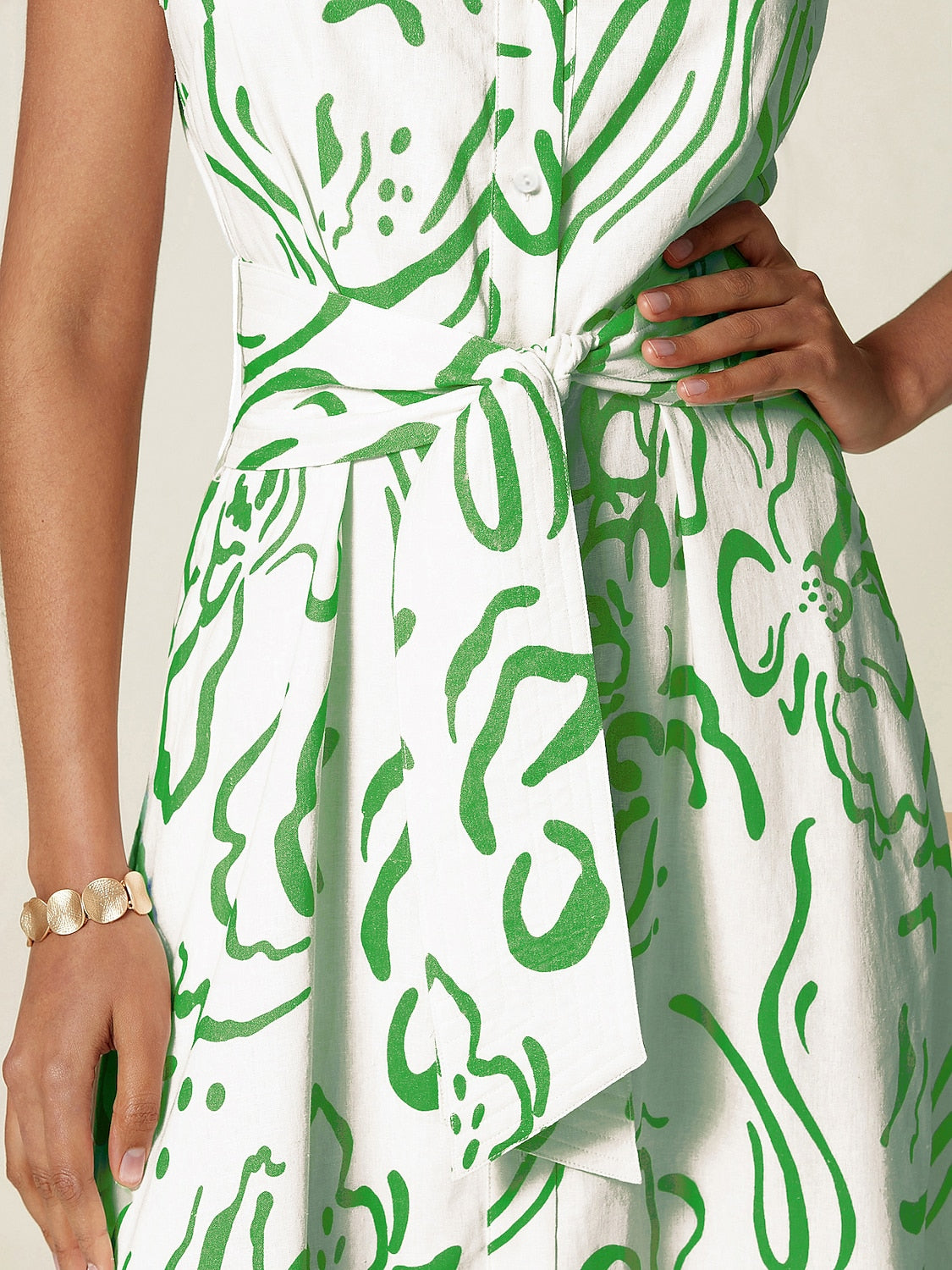 A Line Maxi Shirt Dress Pocket Waist Slim Fit