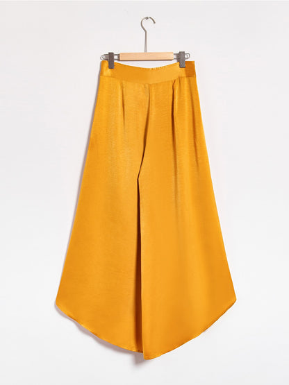Satin Swing Ruffle Pants