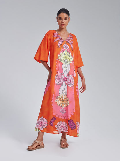 Bohemian Vacation Floral Print Dress