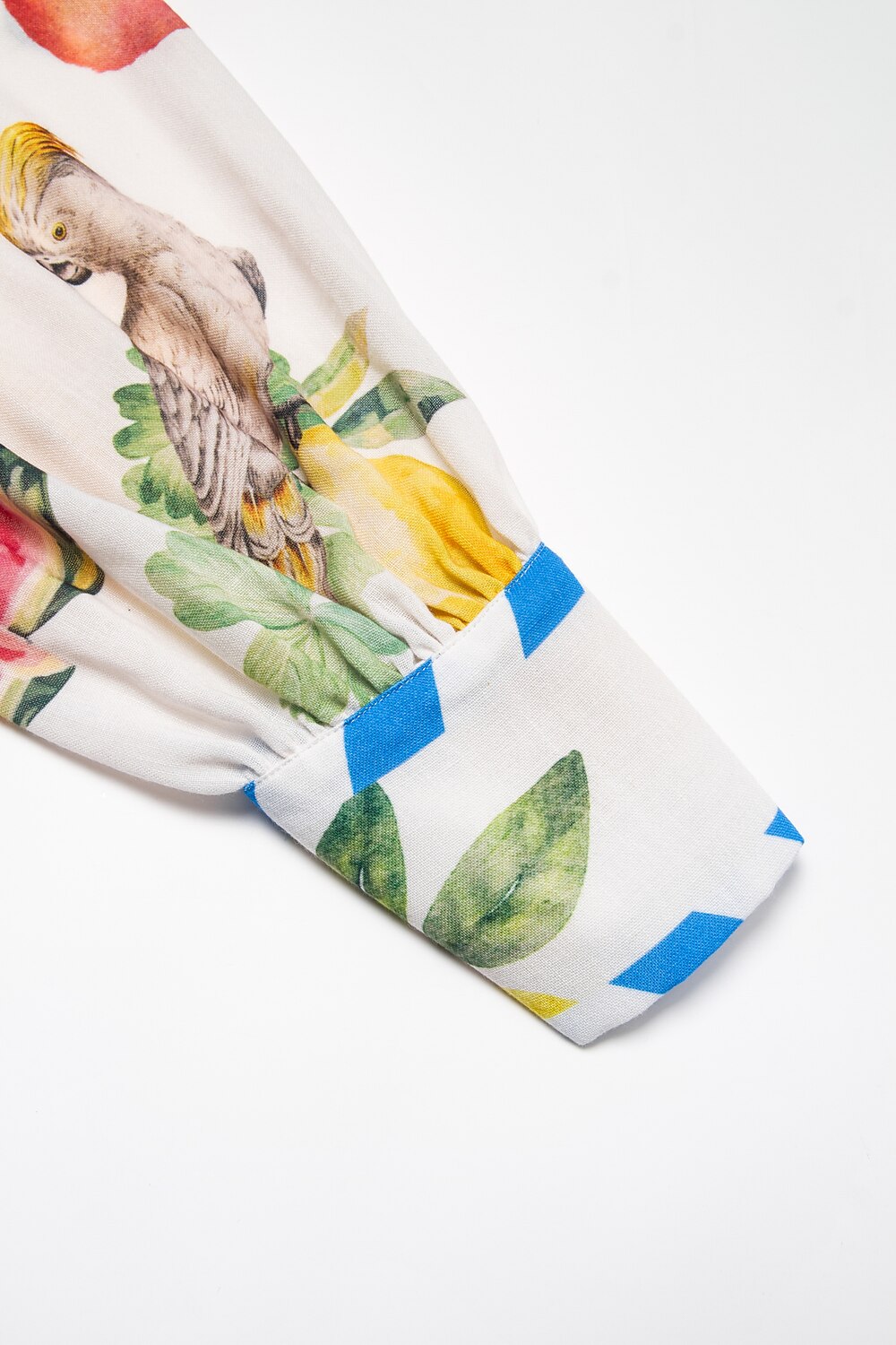 Print Stripe Fruit Midi Shirt Dress