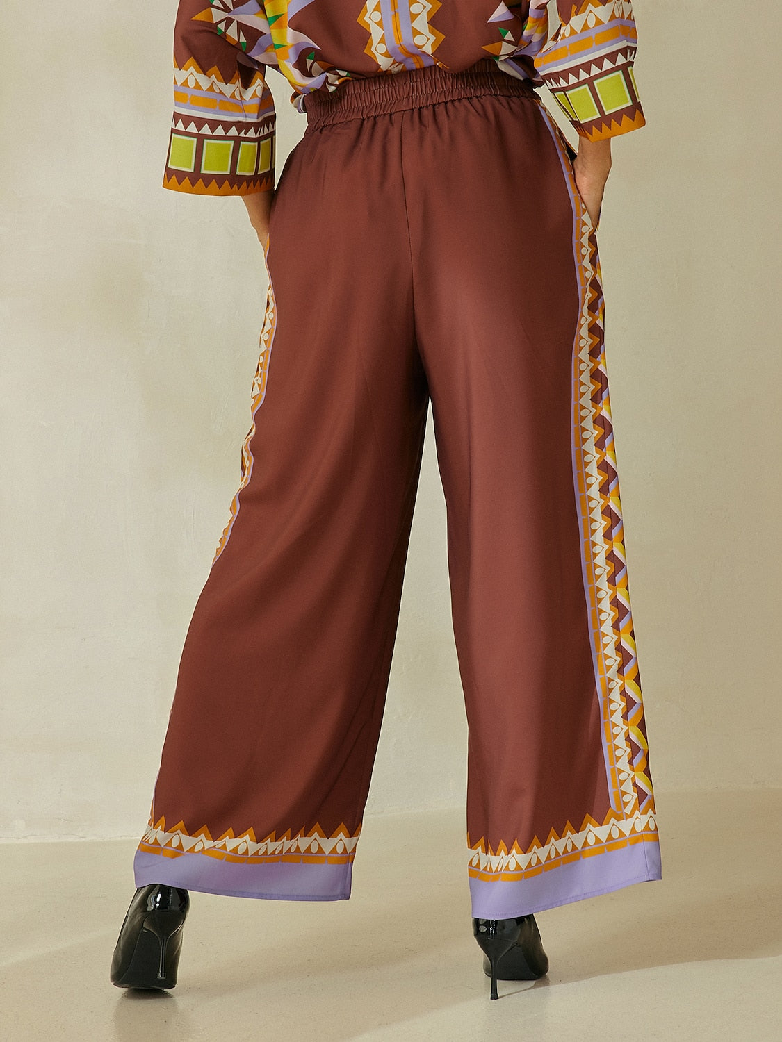 Brown Bohemia Pants Wide Leg Culottes
