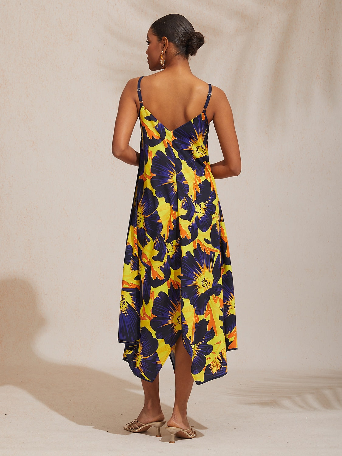 Vacation Sun Floral Rayon Cami Dress