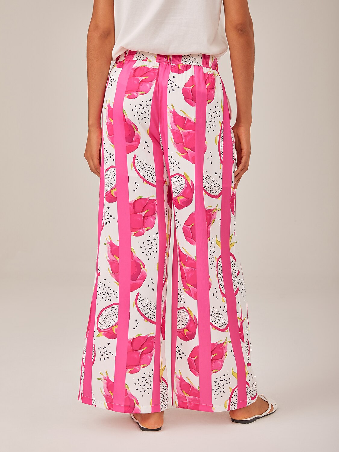 Dragon Fruit Striped Wide Leg Pants