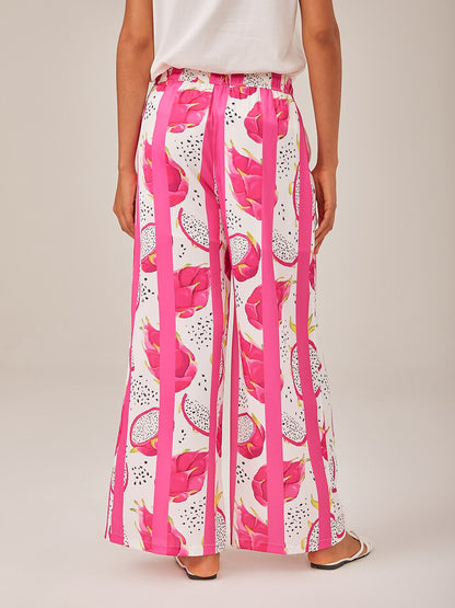 Dragon Fruit Striped Wide Leg Pants