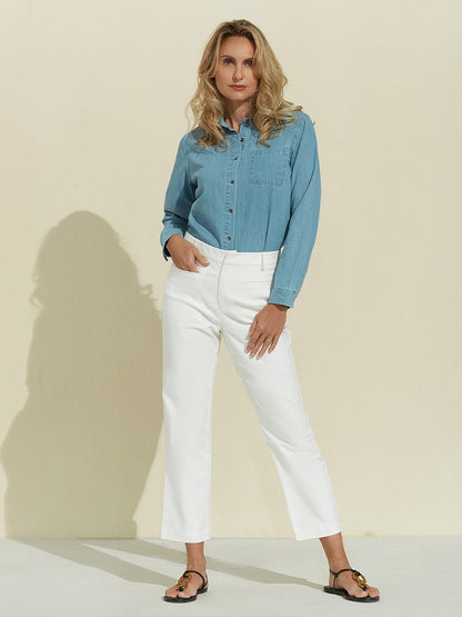 Women's White Pants White Cropped Pants