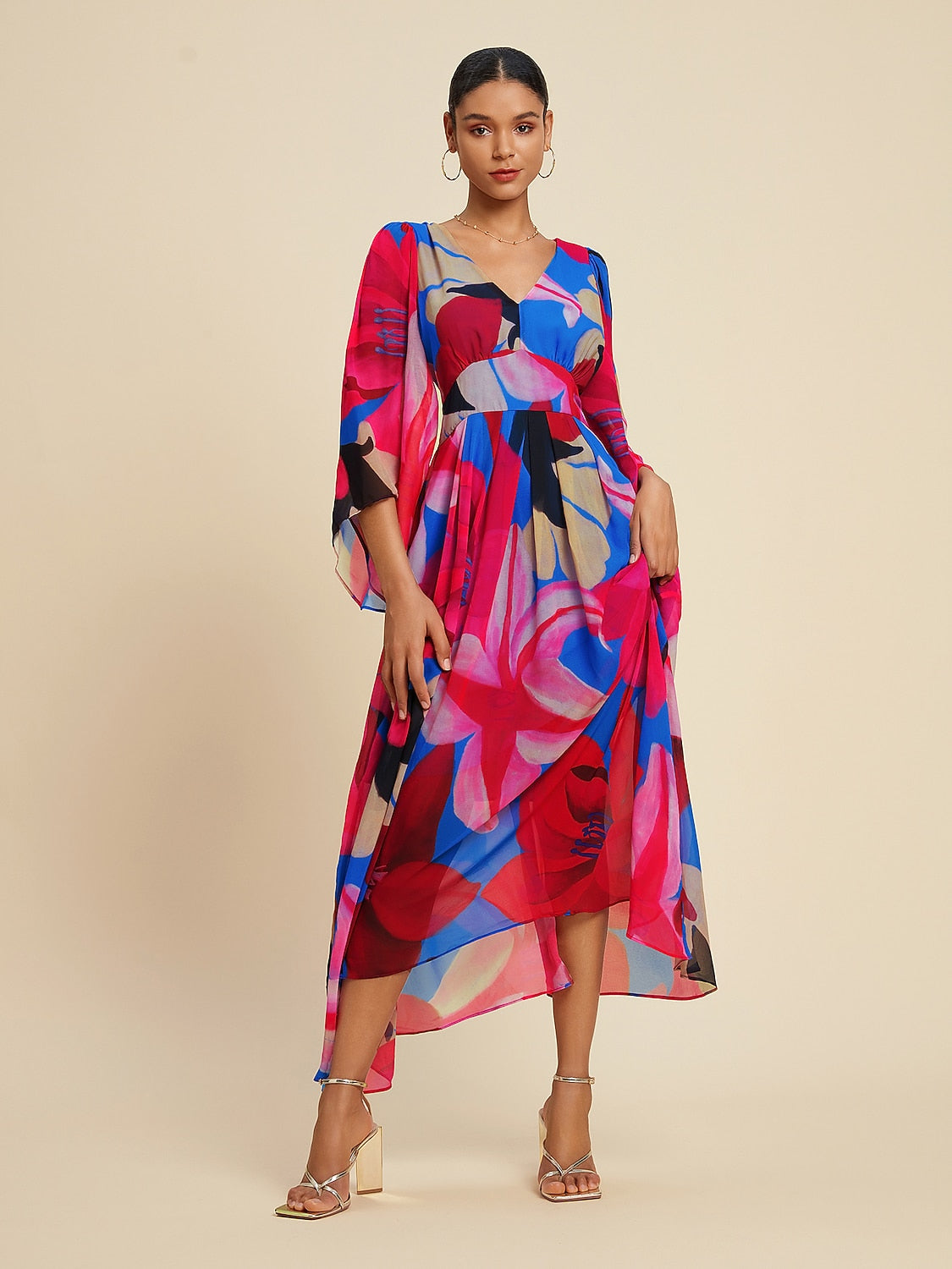 Chiffon Floral Maxi Dress