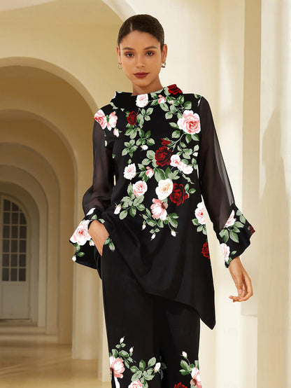 Chiffon Modal Slim Fit Sheer Lightweight Breathable Blouse