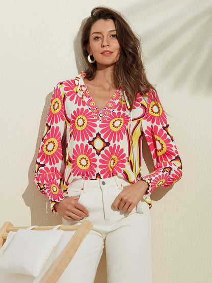 Satin Floral Print Shirt
