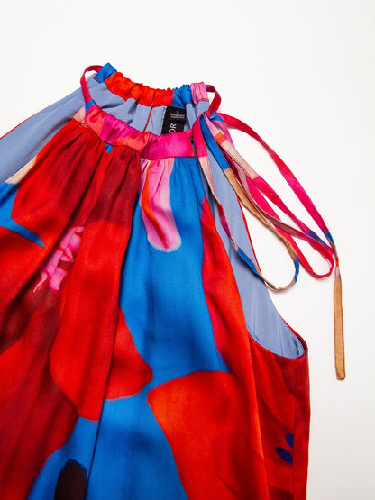 Tencel Floral Print Halter Maxi Dress