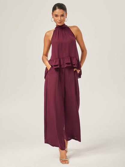 Loose Culottes Wide Leg Full Length Chiffon Pants