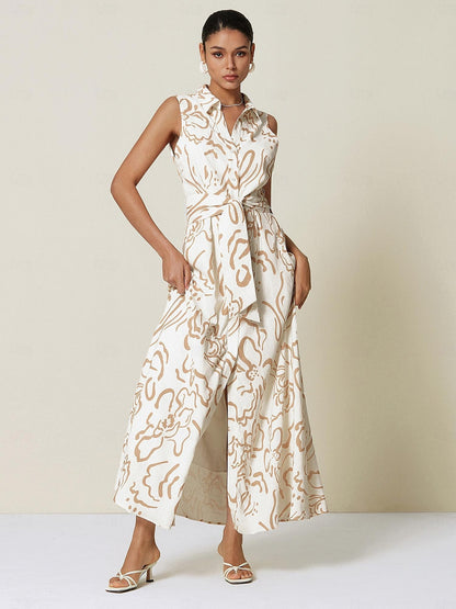 A Line Maxi Shirt Dress Pocket Waist Slim Fit