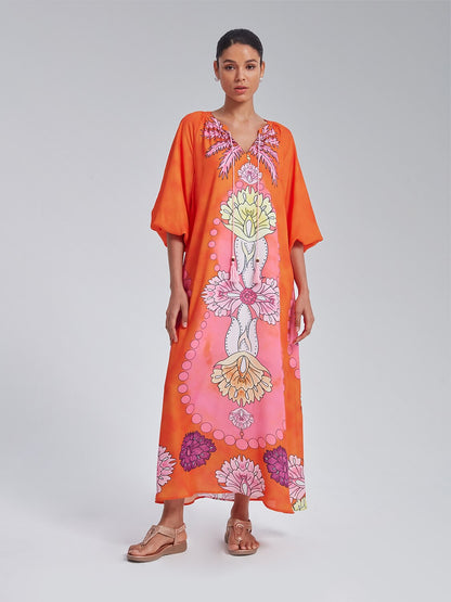 Bohemian Vacation Floral Print Dress