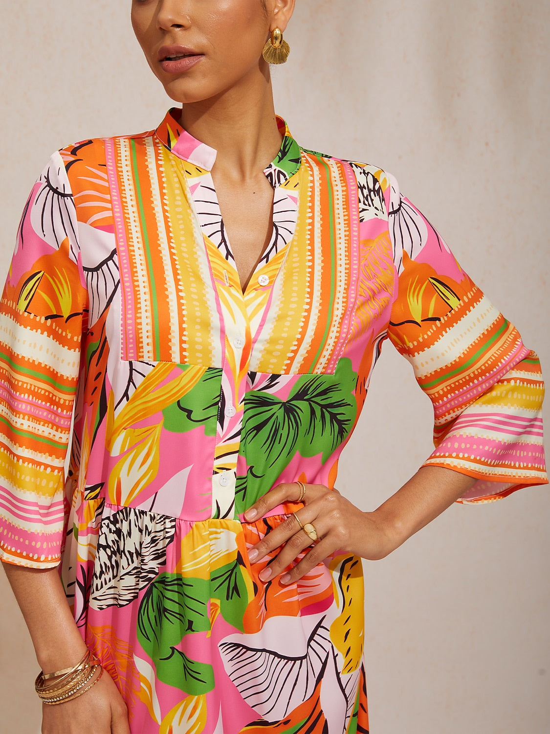 Celadon Bloom Story Silky Satin Maxi Dress