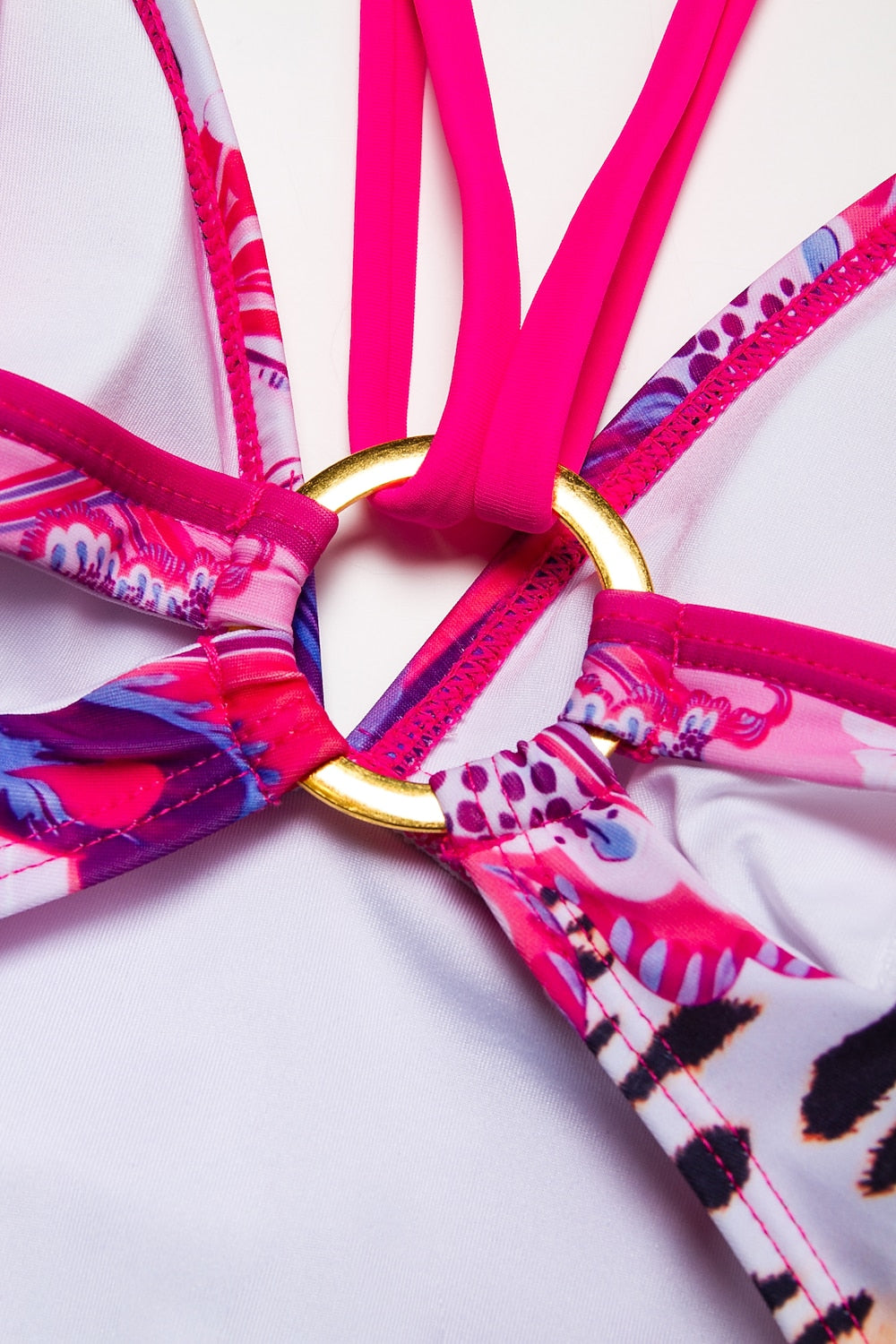 Leopard Print Triangle One-piece Swimsuit