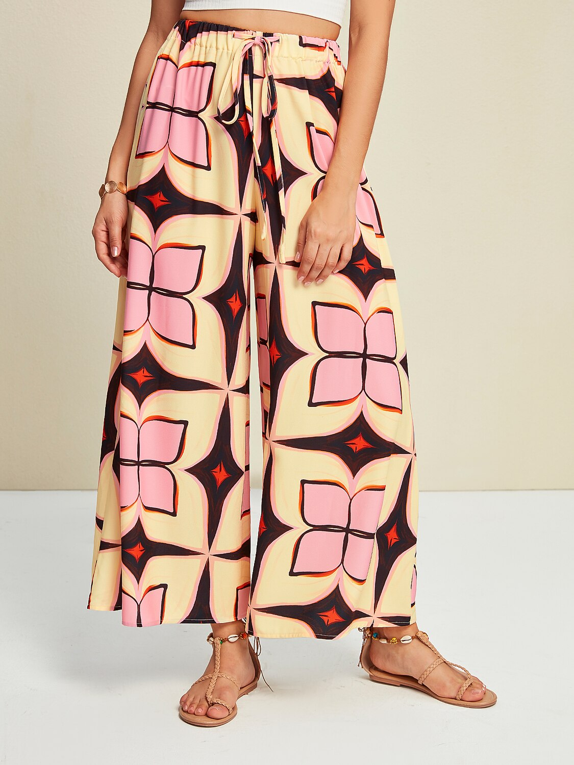 Bohemia Wide Leg Maxi Pants With Pocket