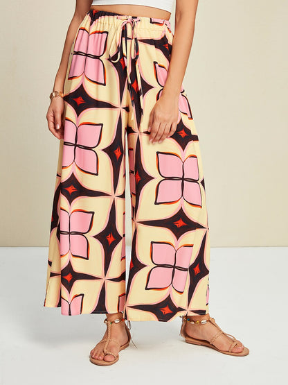 Bohemia Wide Leg Maxi Pants With Pocket