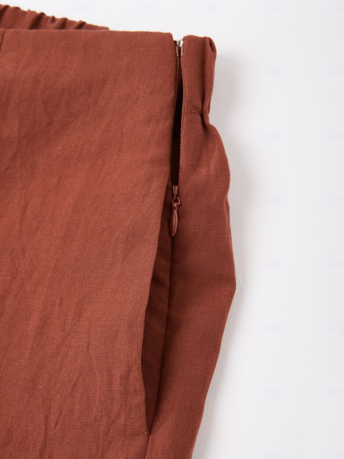 Lyocell-Blend Broadcloth Solid Color Loose Long Pants