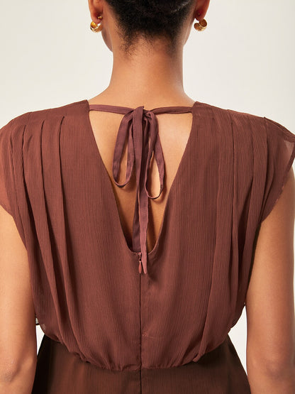 V-Neck Asymmetric Sleeveless Chiffon Top