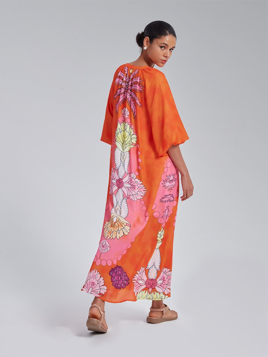 Bohemian Vacation Floral Print Dress