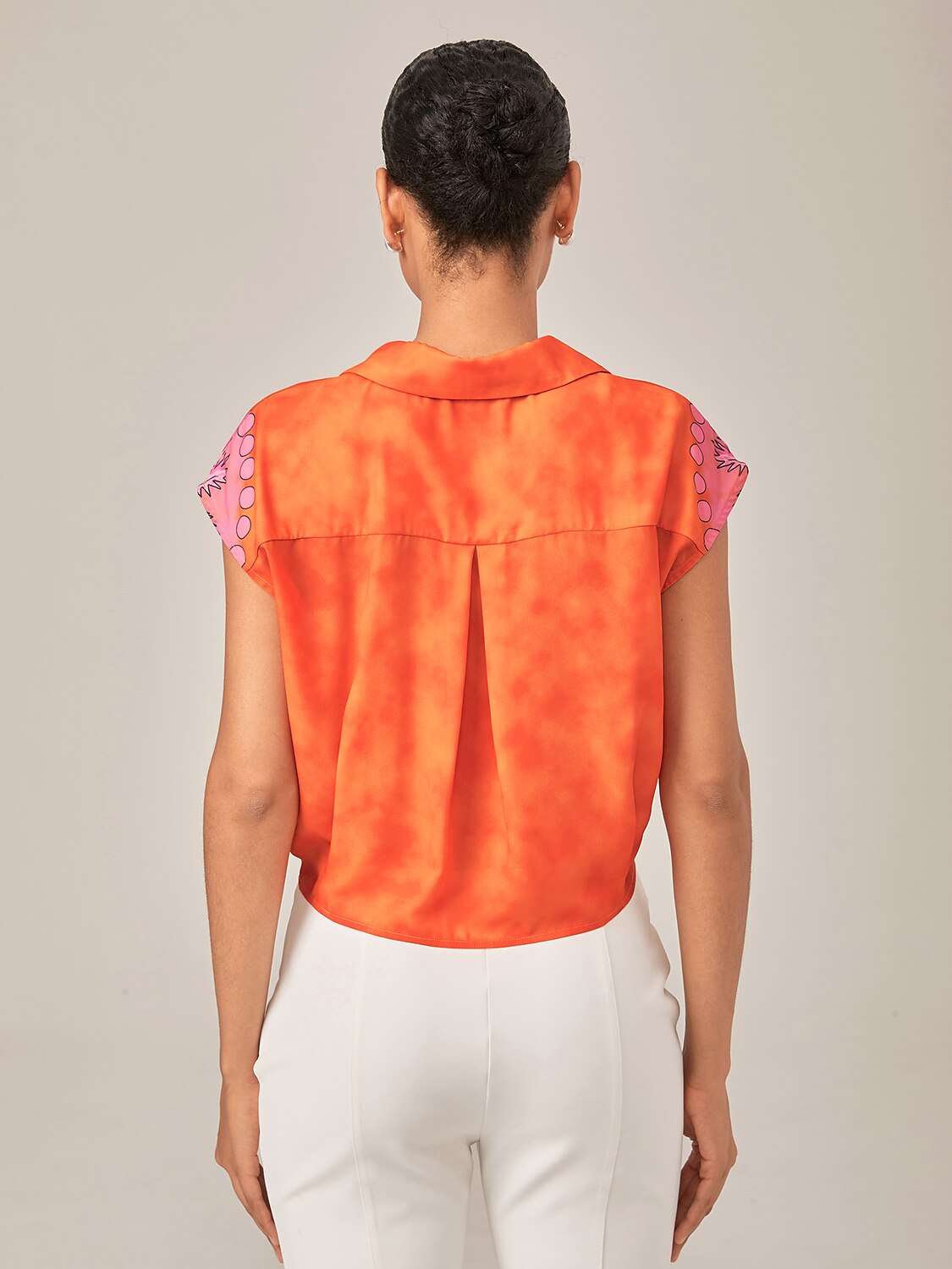 Vacation Style Orange Crop Tie Top