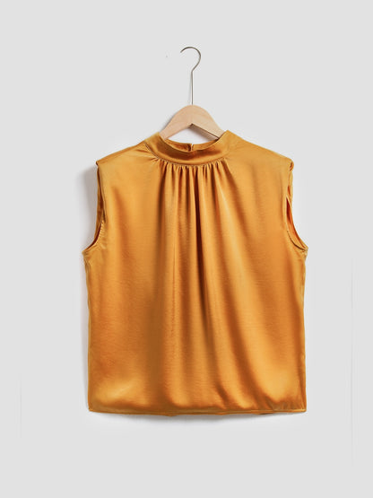 Satin less High Blouse