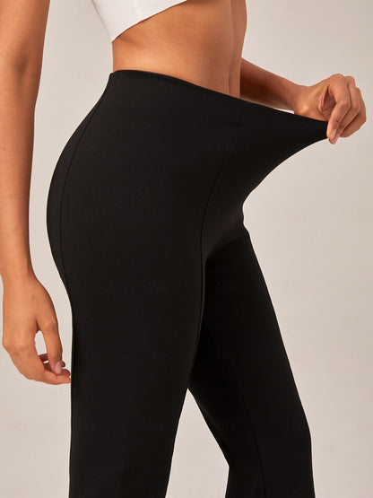 Elegant White Wide Flared Trousers